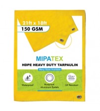 Mipatex Tarpaulin / Tirpal 21 Feet x 18 Feet 150 GSM (Yellow)